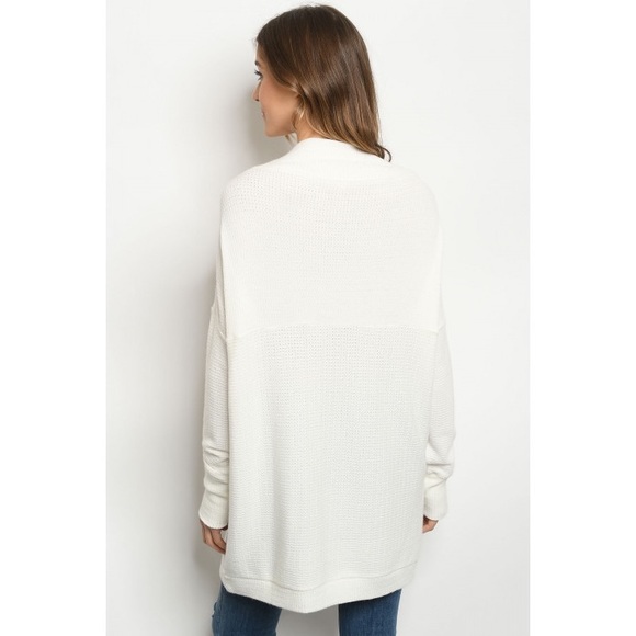 Oversized Knit Tunic Sweater Ivory - Picture 2 of 3